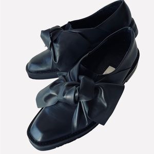 Miista Priyanka Black Leather Brogues With Bows Size 38